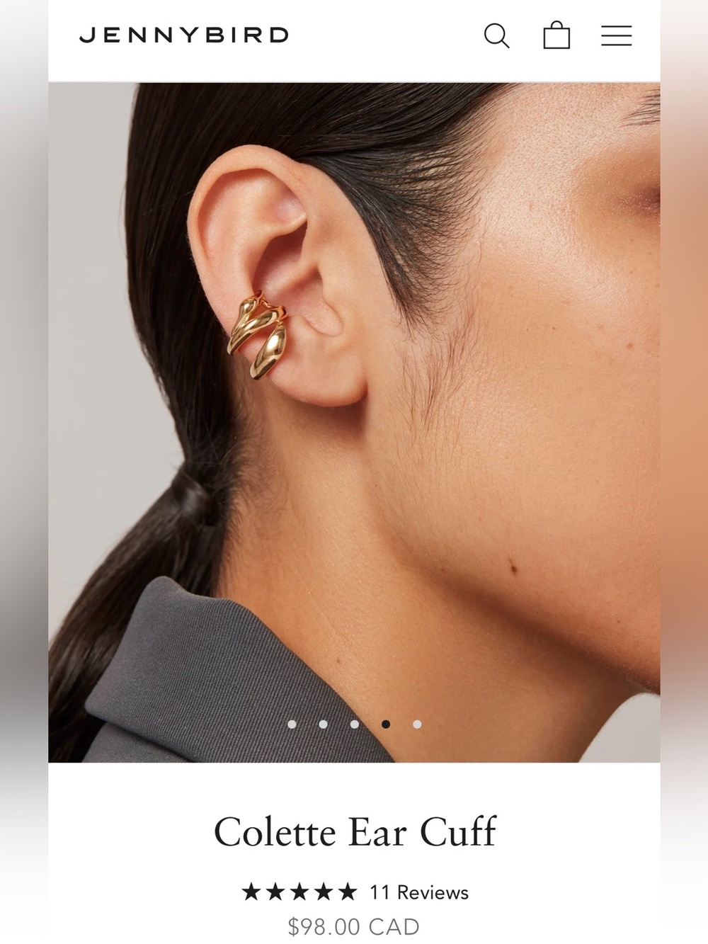 Jenny Bird Colette Gold Ear Cuff Pair
